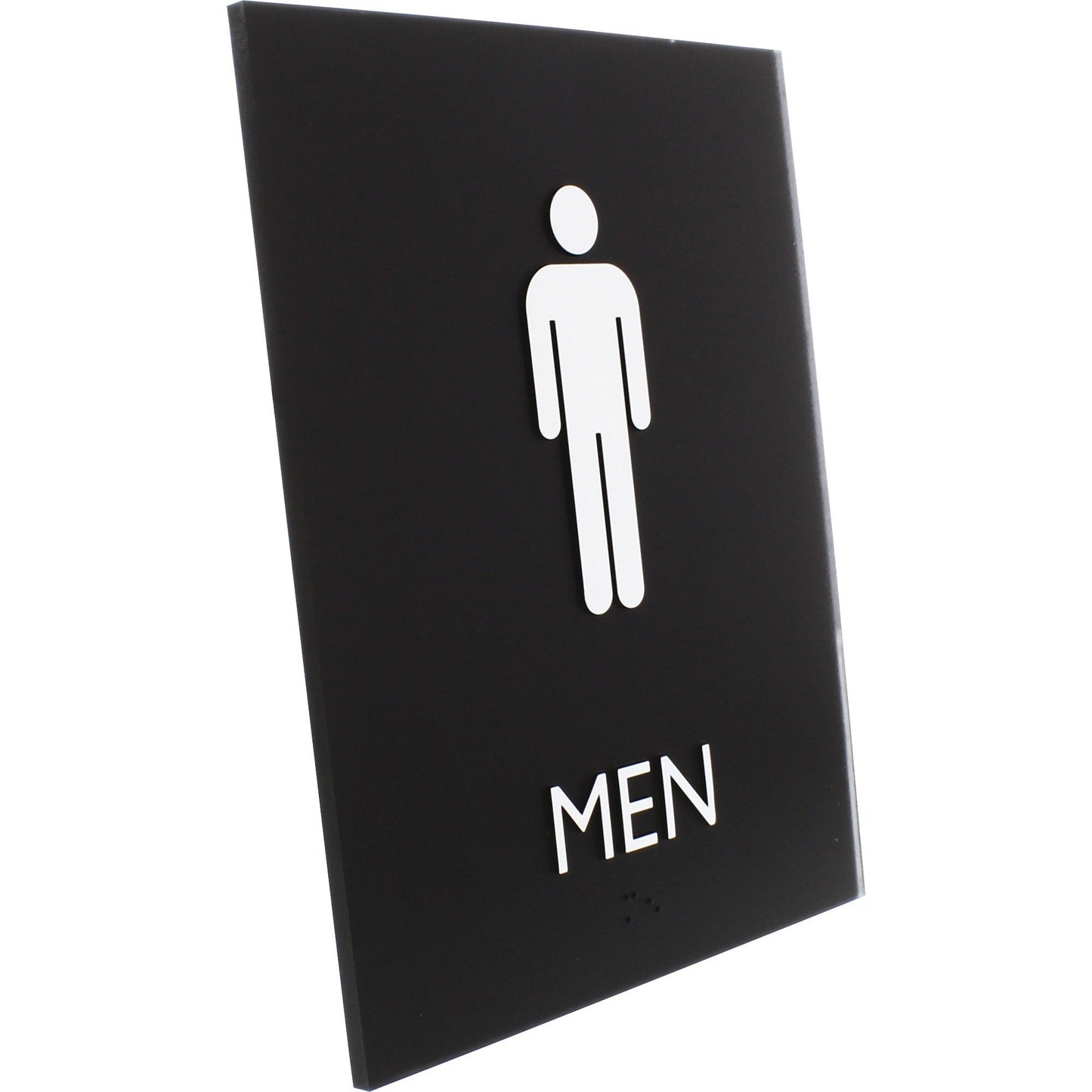 Lorell Men's Restroom Information Sign Surface Mountable 6.4"W x 6.4"L x 8.5"H (LLR - LLR02667) - SchoolOutlet