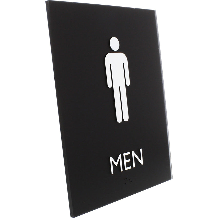 Lorell Men's Restroom Information Sign Surface Mountable 6.4"W x 6.4"L x 8.5"H (LLR - LLR02667) - SchoolOutlet