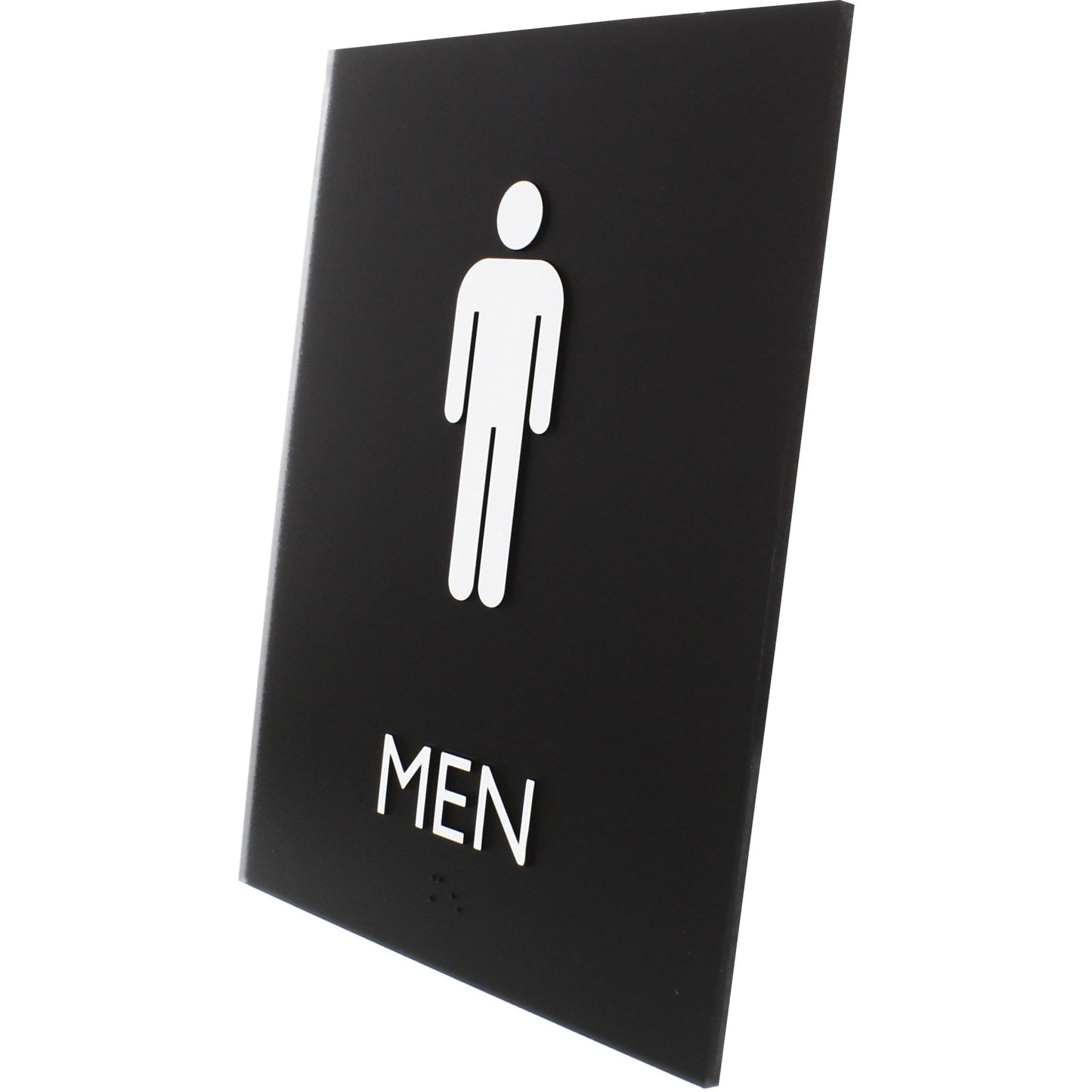 Lorell Men's Restroom Information Sign Surface Mountable 6.4"W x 6.4"L x 8.5"H (LLR - LLR02667) - SchoolOutlet