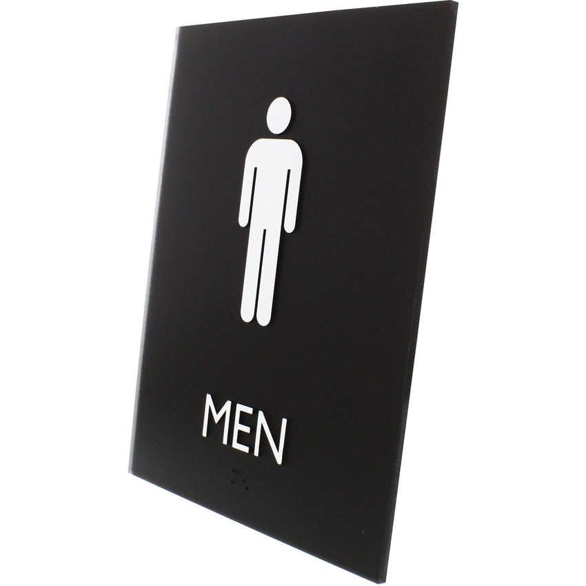 Lorell Men's Restroom Information Sign Surface Mountable 6.4"W x 6.4"L x 8.5"H (LLR - LLR02667) - SchoolOutlet