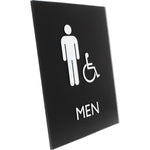 Lorell Men's Handicap Restroom Information Sign Surface Mountable 6.4