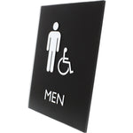 Lorell Men's Handicap Restroom Information Sign Surface Mountable 6.4