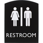 Lorell Arched Unisex Restroom Information Sign Surface Mountable 6.8