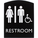 Lorell Arched Unisex Handicap Restroom Information Sign Surface Mountable 6.8
