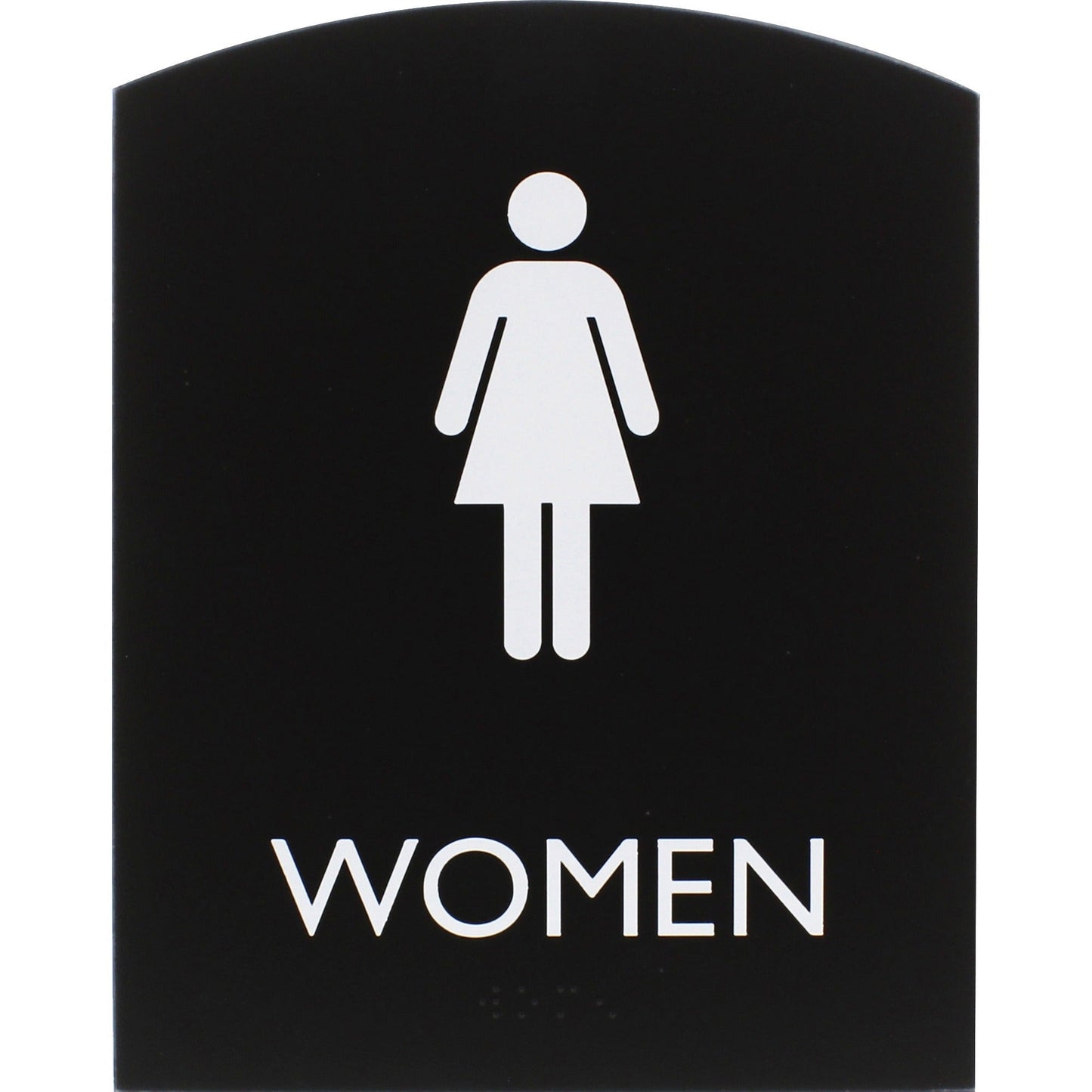 Lorell Arched Women's Restroom Information Sign Surface Mountable 6.8"W x 6.8"L x 8.5"H (LLR - LLR02674) - SchoolOutlet