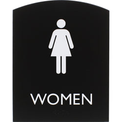 Lorell Arched Women's Restroom Information Sign Surface Mountable 6.8"W x 6.8"L x 8.5"H (LLR-LLR02674)