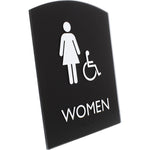 Lorell Arched Women's Handicap Restroom Information Sign Surface Mountable 6.8