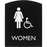 Lorell Arched Women's Handicap Restroom Information Sign Surface Mountable 6.8