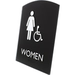 Lorell Arched Women's Handicap Restroom Information Sign Surface Mountable 6.8