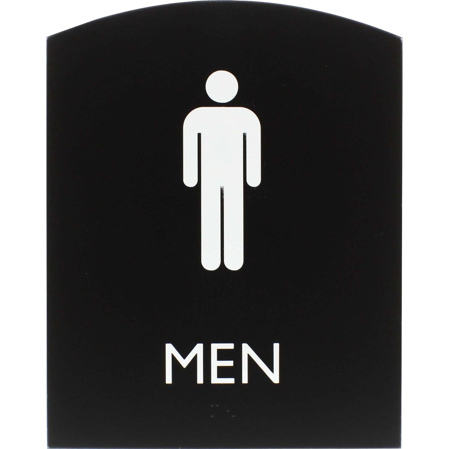 Lorell Arched Men's Restroom Information Sign Surface Mountable 6.8"W x 6.8"L x 8.5"H (LLR - LLR02676) - SchoolOutlet