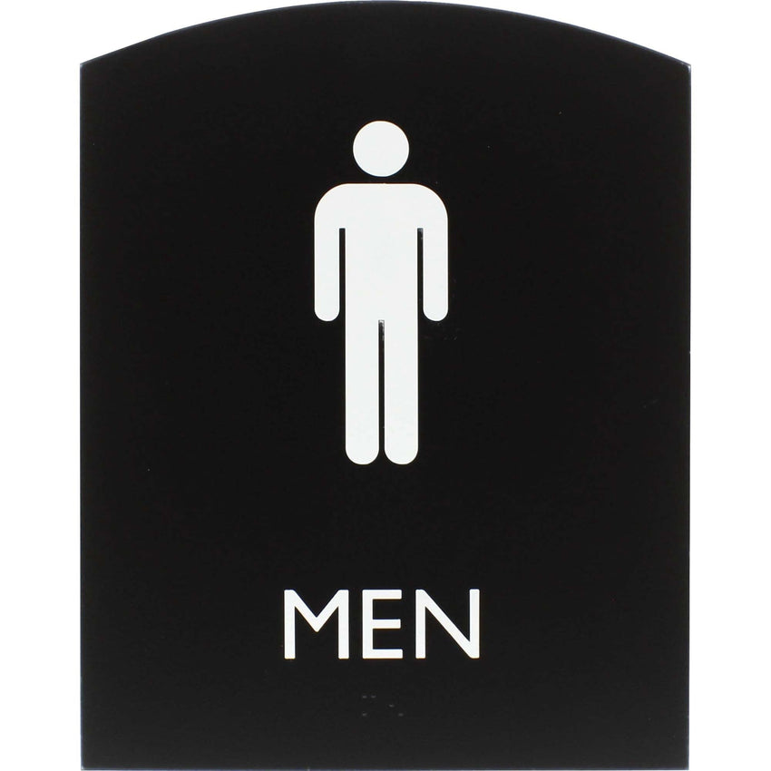 Lorell Arched Men's Restroom Information Sign Surface Mountable 6.8"W x 6.8"L x 8.5"H (LLR - LLR02676) - SchoolOutlet