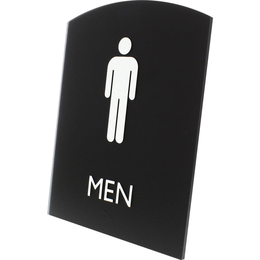 Lorell Arched Men's Restroom Information Sign Surface Mountable 6.8"W x 6.8"L x 8.5"H (LLR - LLR02676) - SchoolOutlet