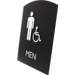 Lorell Arched Men's Handicap Restroom Information Sign Surface Mountable 6.8