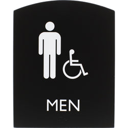 Lorell Arched Men's Handicap Restroom Information Sign Surface Mountable 6.8"W x 6.8"L x 8.5"H (LLR-LLR02677)
