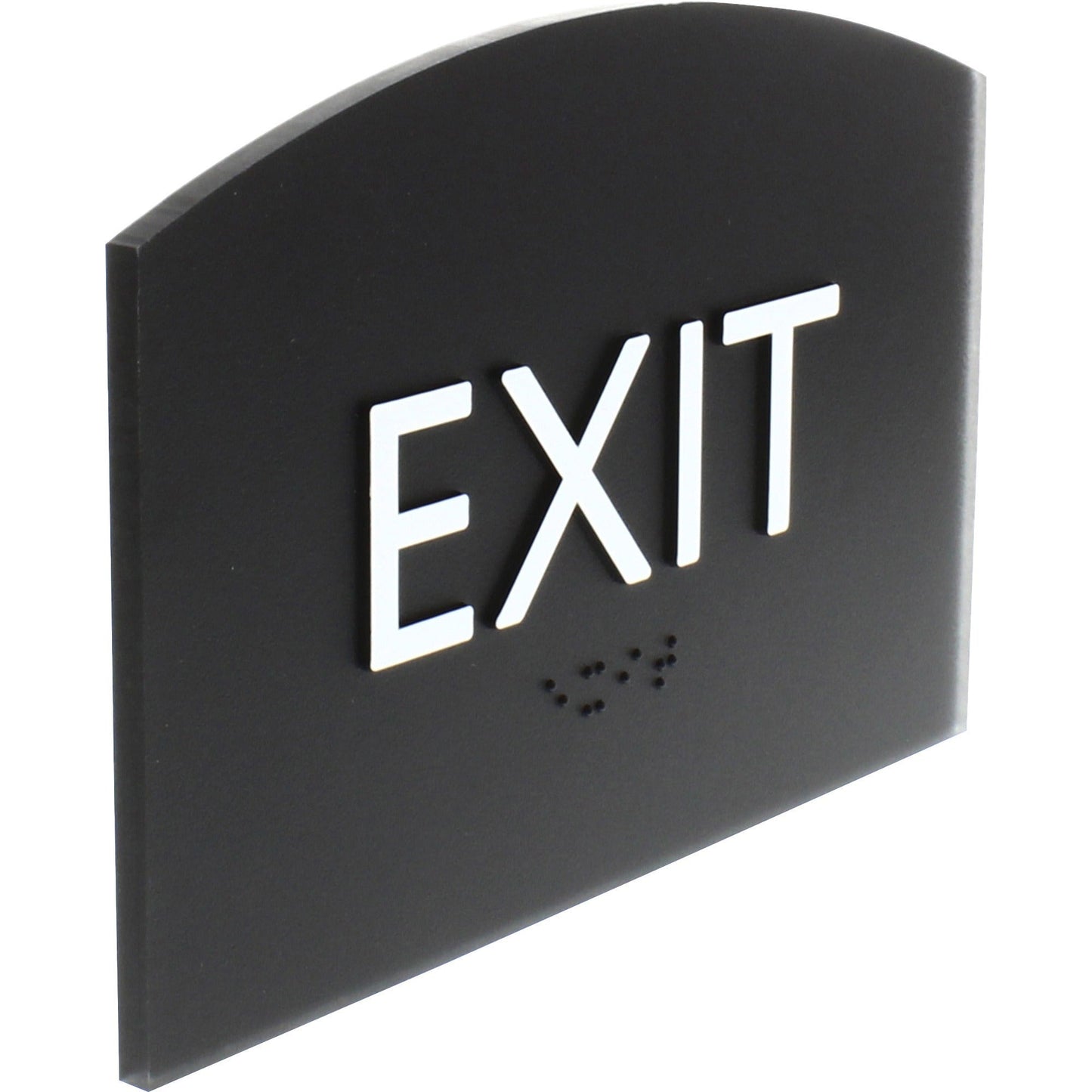 Lorell Curved Exit Information Sign Surface Mountable 4.5"W x 4.5"L x 6.8"H (LLR - LLR02680) - SchoolOutlet