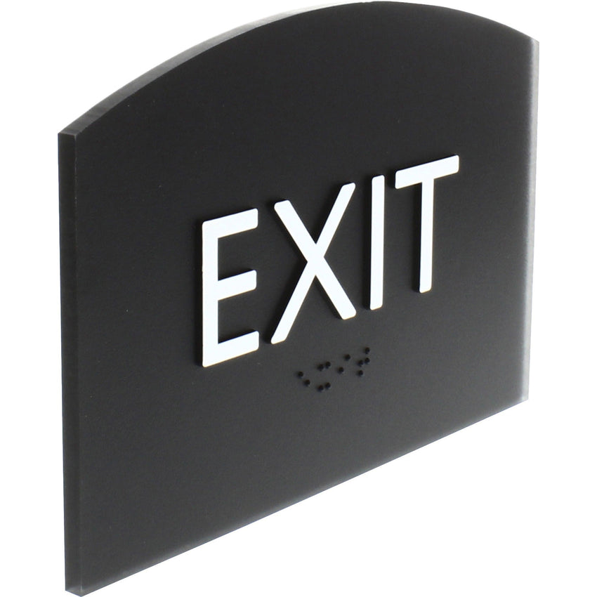 Lorell Curved Exit Information Sign Surface Mountable 4.5"W x 4.5"L x 6.8"H (LLR - LLR02680) - SchoolOutlet