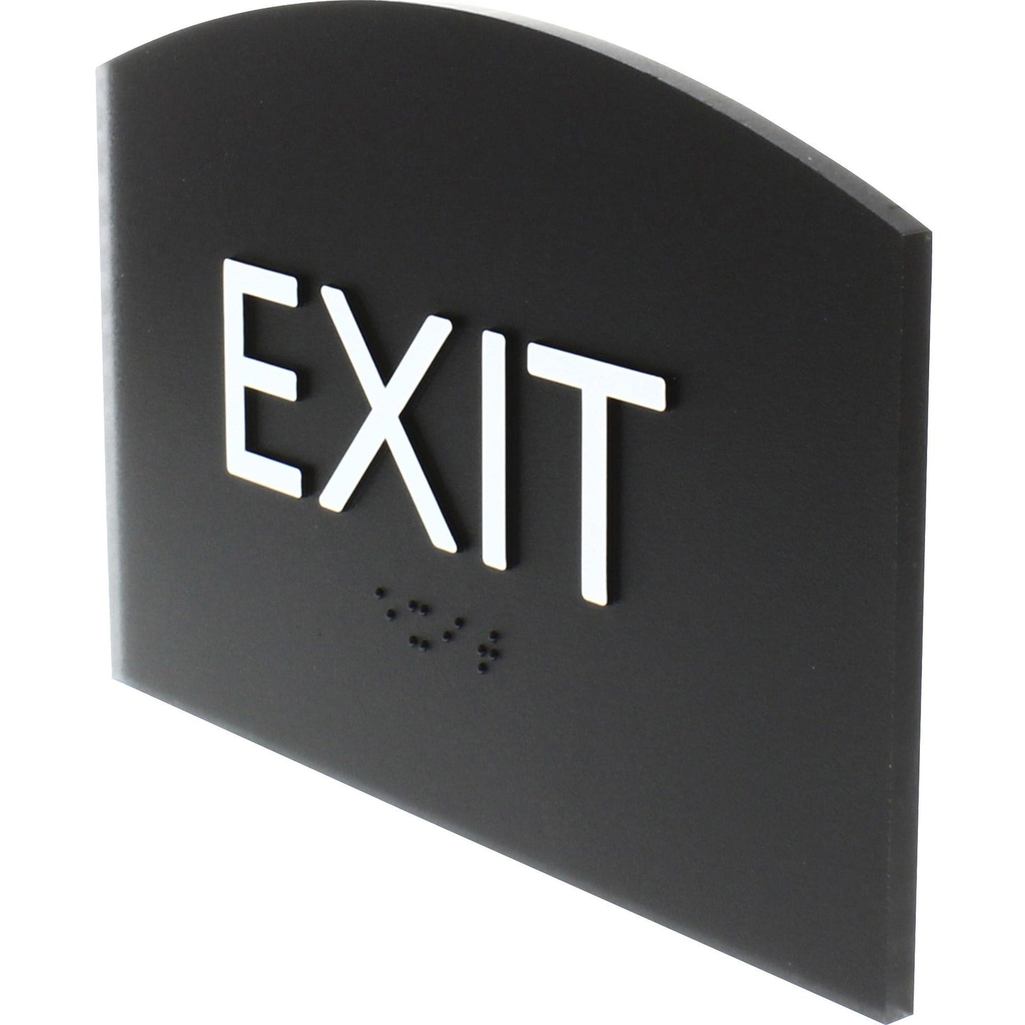 Lorell Curved Exit Information Sign Surface Mountable 4.5"W x 4.5"L x 6.8"H (LLR - LLR02680) - SchoolOutlet