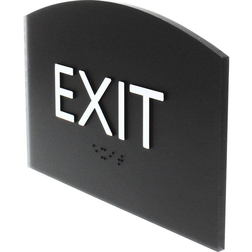 Lorell Curved Exit Information Sign Surface Mountable 4.5"W x 4.5"L x 6.8"H (LLR - LLR02680) - SchoolOutlet