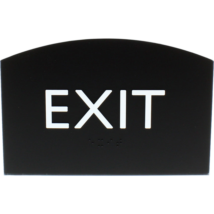 Lorell Curved Exit Information Sign Surface Mountable 4.5"W x 4.5"L x 6.8"H (LLR - LLR02680) - SchoolOutlet