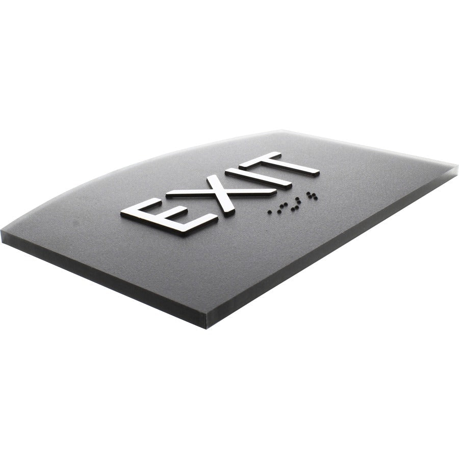 Lorell Curved Exit Information Sign Surface Mountable 4.5"W x 4.5"L x 6.8"H (LLR - LLR02680) - SchoolOutlet
