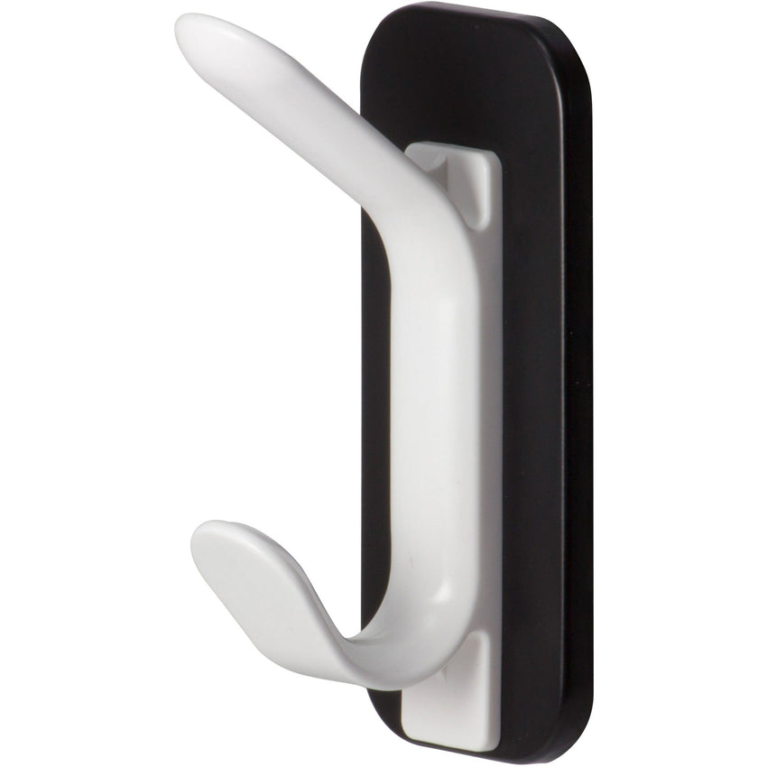 Lorell Magnetic Double Coat Hook White Plastic Locker Cabinet Mount 2 Hooks (LLR - LLR02872) - SchoolOutlet