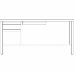 Lorell Fortress Series Steel Teachers Desk with Maple Laminate Top and Centralized Locking Left - Pedestal Storage 60