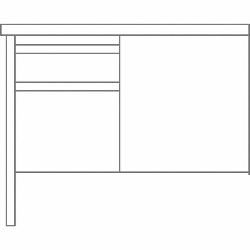 Lorell Fortress Series Black Steel Left - Pedestal Return with Maple Laminate Top and Integrated Locking Storage 42"W x 29.5"D x 24"H (LLR - LLR03150) - SchoolOutlet