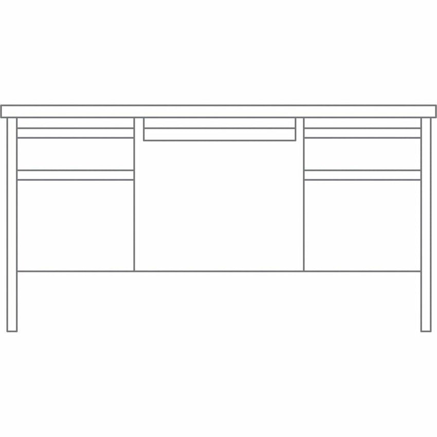 Lorell Fortress Series Steel Teachers Desk with Maple Laminate Top and Centralized Locking Double - Pedestal Storage 60"W x 29.5"D x 30"H (LLR - LLR03155) - SchoolOutlet