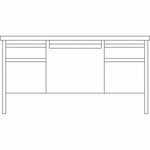 Lorell Fortress Series Steel Teachers Desk with Maple Laminate Top and Centralized Locking Double - Pedestal Storage 60