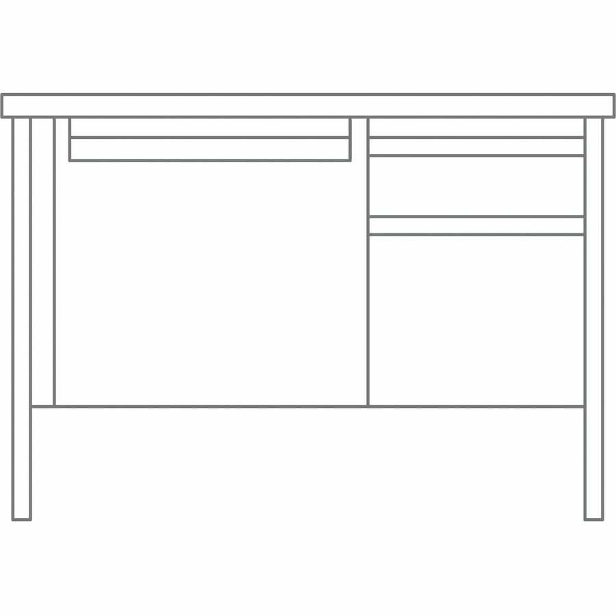Lorell Fortress Series Steel Teachers Desk with Maple Laminate Top and Centralized Locking Right - Pedestal Storage 48"W x 29.5"D x 30"H (LLR - LLR03156) - SchoolOutlet