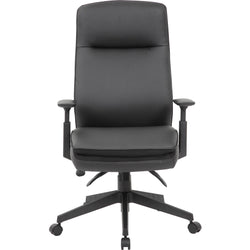 Lorell Soft High-Back Executive Office Chair with Premium Vinyl Upholstery and Adjustable Arms 19.50" - 22.50"H(LLR-LLR03206)