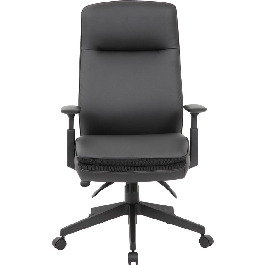 Lorell Soft High - Back Executive Office Chair with Premium Vinyl Upholstery and Adjustable Arms 19.50" - 22.50"H(LLR - LLR03206) - SchoolOutlet