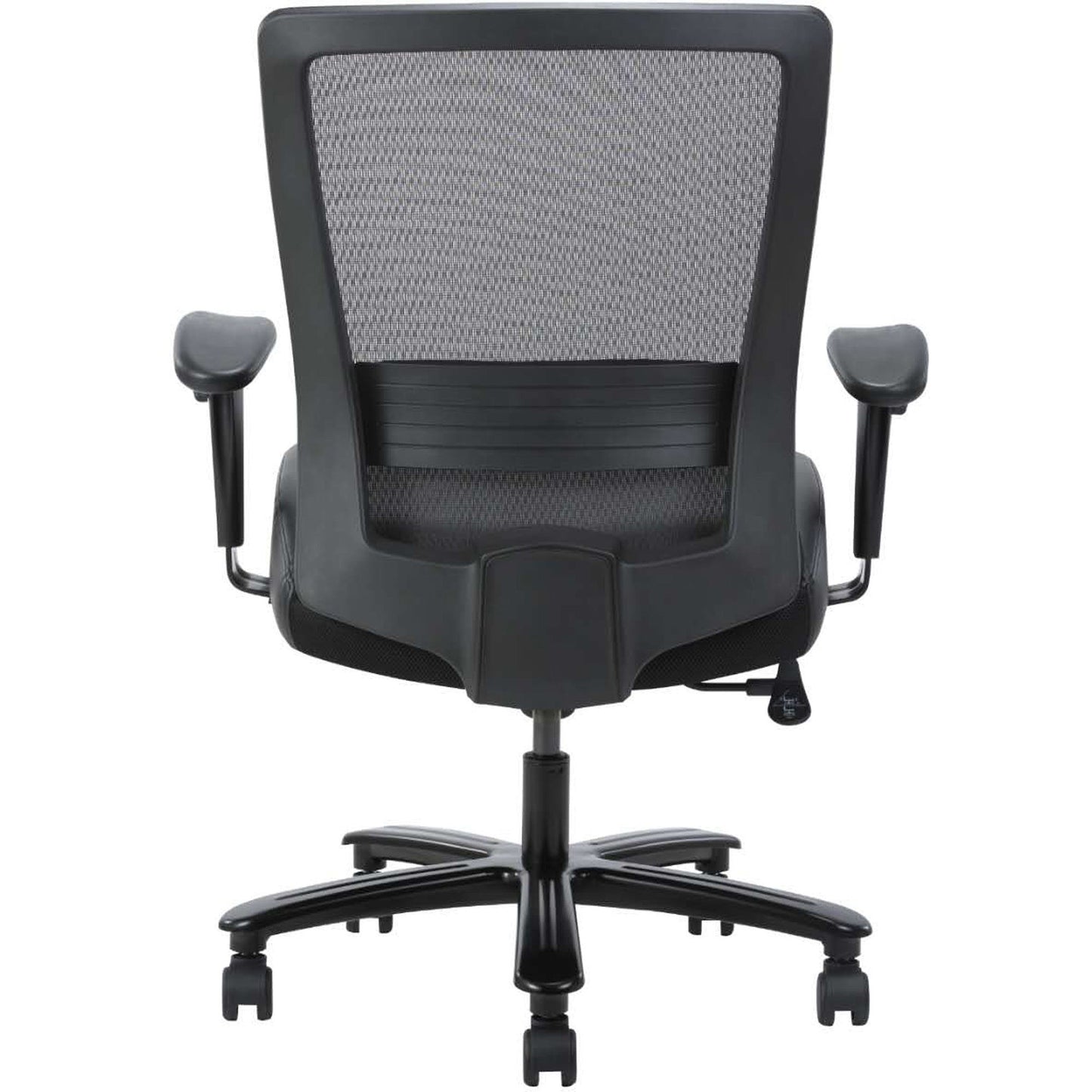 Lorell Heavy - Duty Mesh Back Task Chair with Leather Seat and Adjustable Arms 21" - 24.50 "H (LLR - LLR03207) - SchoolOutlet