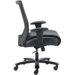 Lorell Heavy - Duty Mesh Back Task Chair with Leather Seat and Adjustable Arms 21