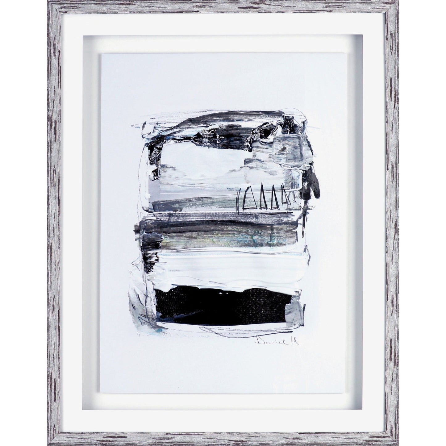 Lorell Abstract I Framed Artwork Brown White Wall Art Office Decor 27.5"W x 2"D x 35.5"H (LLR - LLR04470) - SchoolOutlet