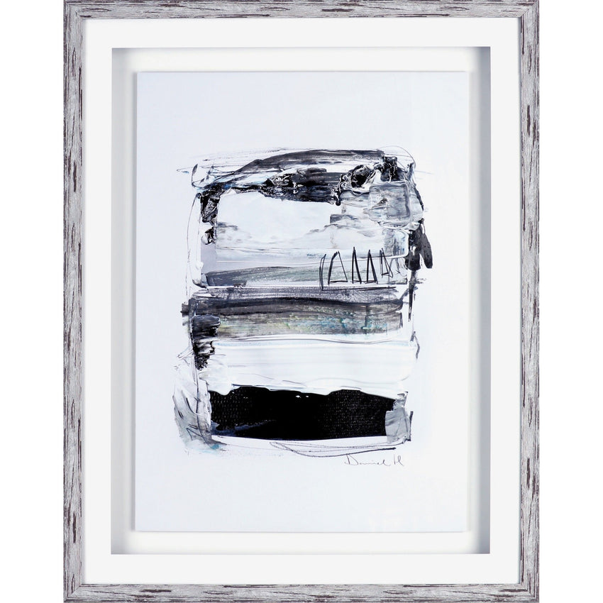 Lorell Abstract I Framed Artwork Brown White Wall Art Office Decor 27.5"W x 2"D x 35.5"H (LLR - LLR04470) - SchoolOutlet