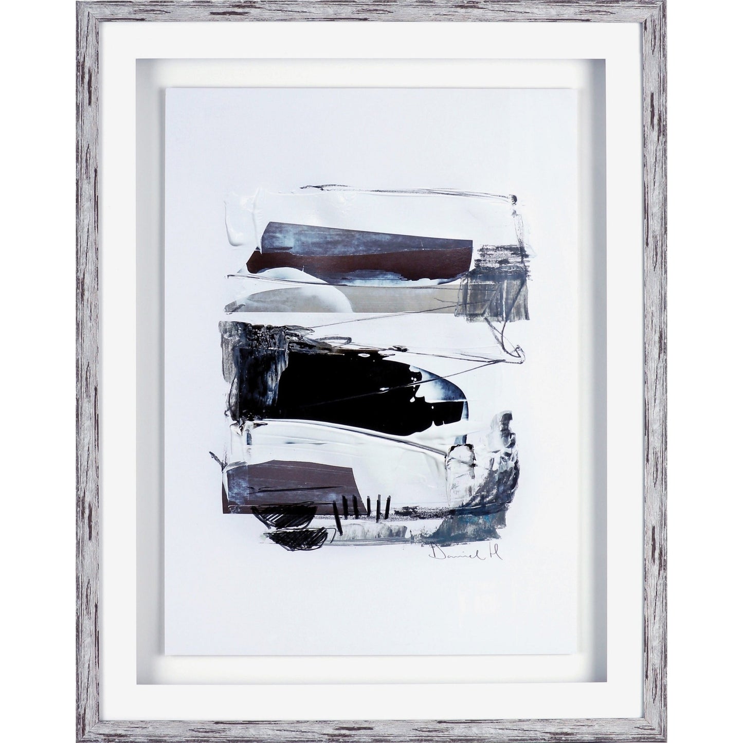 Lorell Abstract II Framed Artwork Black White Wall Art Office Decor 27.5"W x 2"D x 35.5"H (LLR - LLR04471) - SchoolOutlet