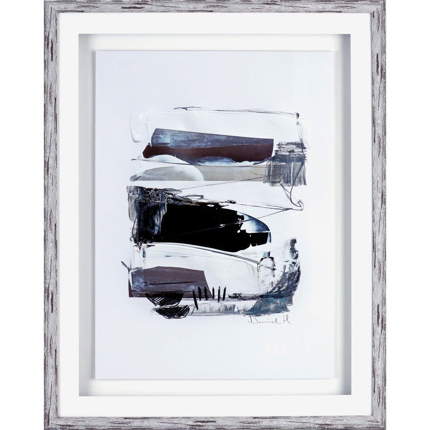 Lorell Abstract II Framed Artwork Black White Wall Art Office Decor 27.5"W x 2"D x 35.5"H (LLR - LLR04471) - SchoolOutlet