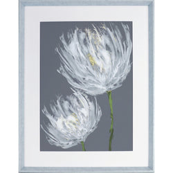 Lorell White Flower II Framed Abstract Art Gray White Wall Decor Office Artwork 27.5"W x 2"D x 35.5"H (LLR-LLR04479)
