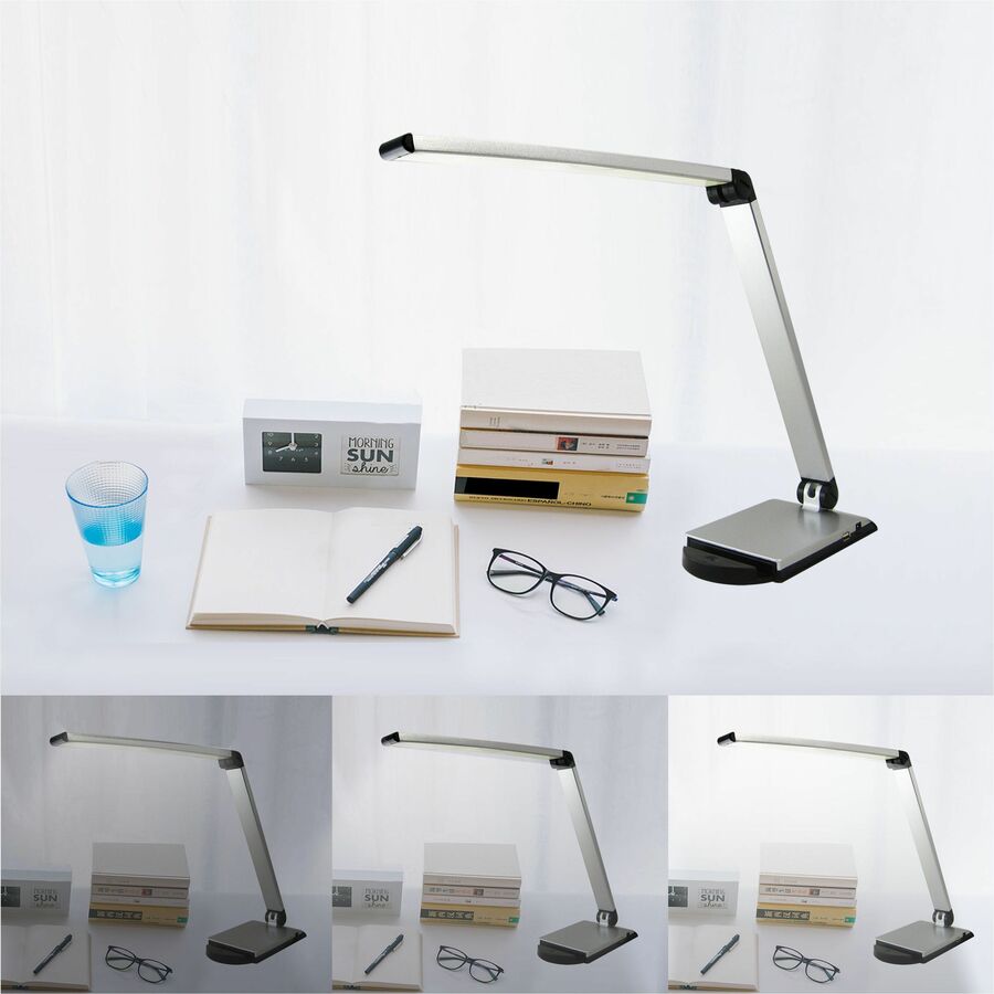 Lorell Smart Device Slot/USB Task Light 8W LED Silver (LLR - LLR13201) - SchoolOutlet