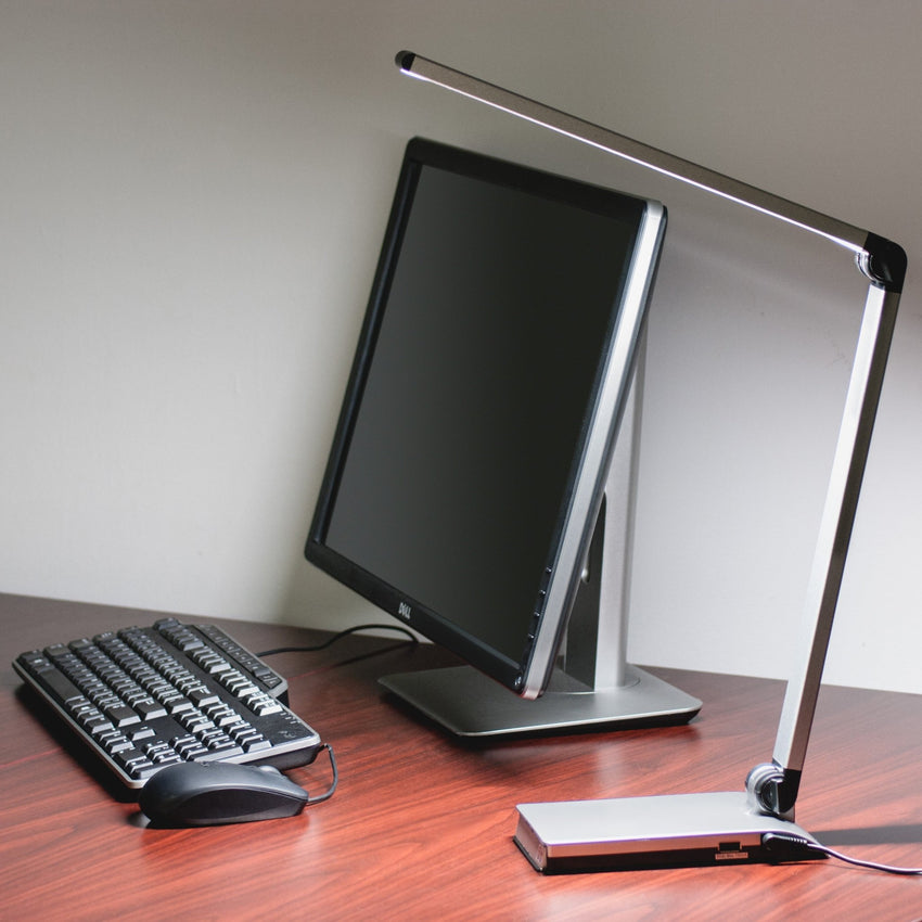 Lorell Smart Device Slot/USB Task Light 8W LED Silver (LLR - LLR13201) - SchoolOutlet