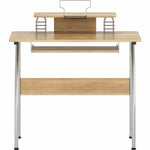Lorell Computer Desk with Upper Shelf Keyboard Tray Maple Steel Frame (LLR - LLR14337) - SchoolOutlet