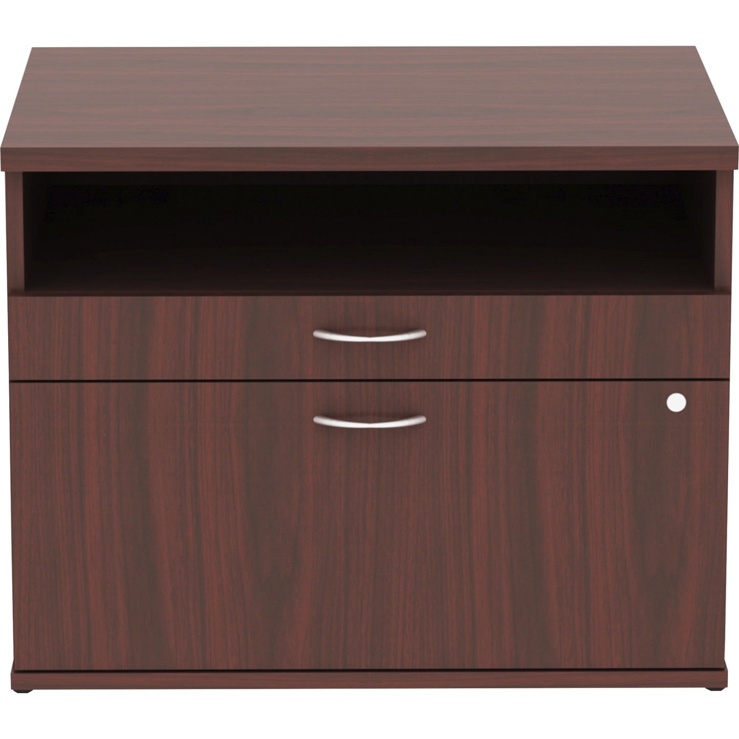 Lorell Relevance Series Executive File Credenza 29.5"W x 22"D x 23.1"H with Open Shelf (LLR - LLR162XX) - SchoolOutlet