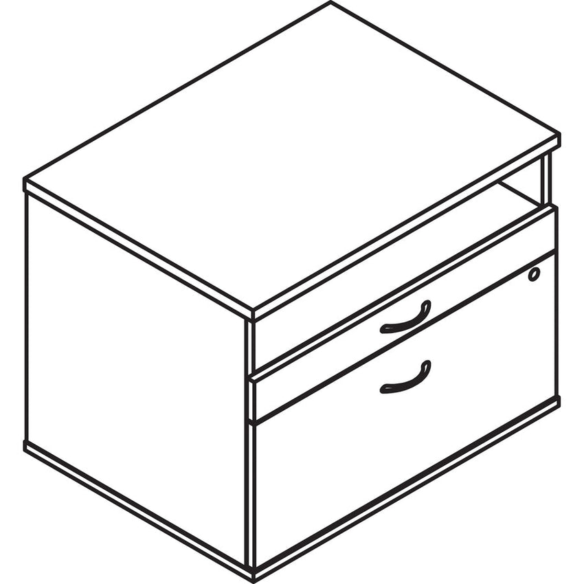 Lorell Relevance Series Executive File Credenza 29.5"W x 22"D x 23.1"H with Open Shelf (LLR - LLR162XX) - SchoolOutlet
