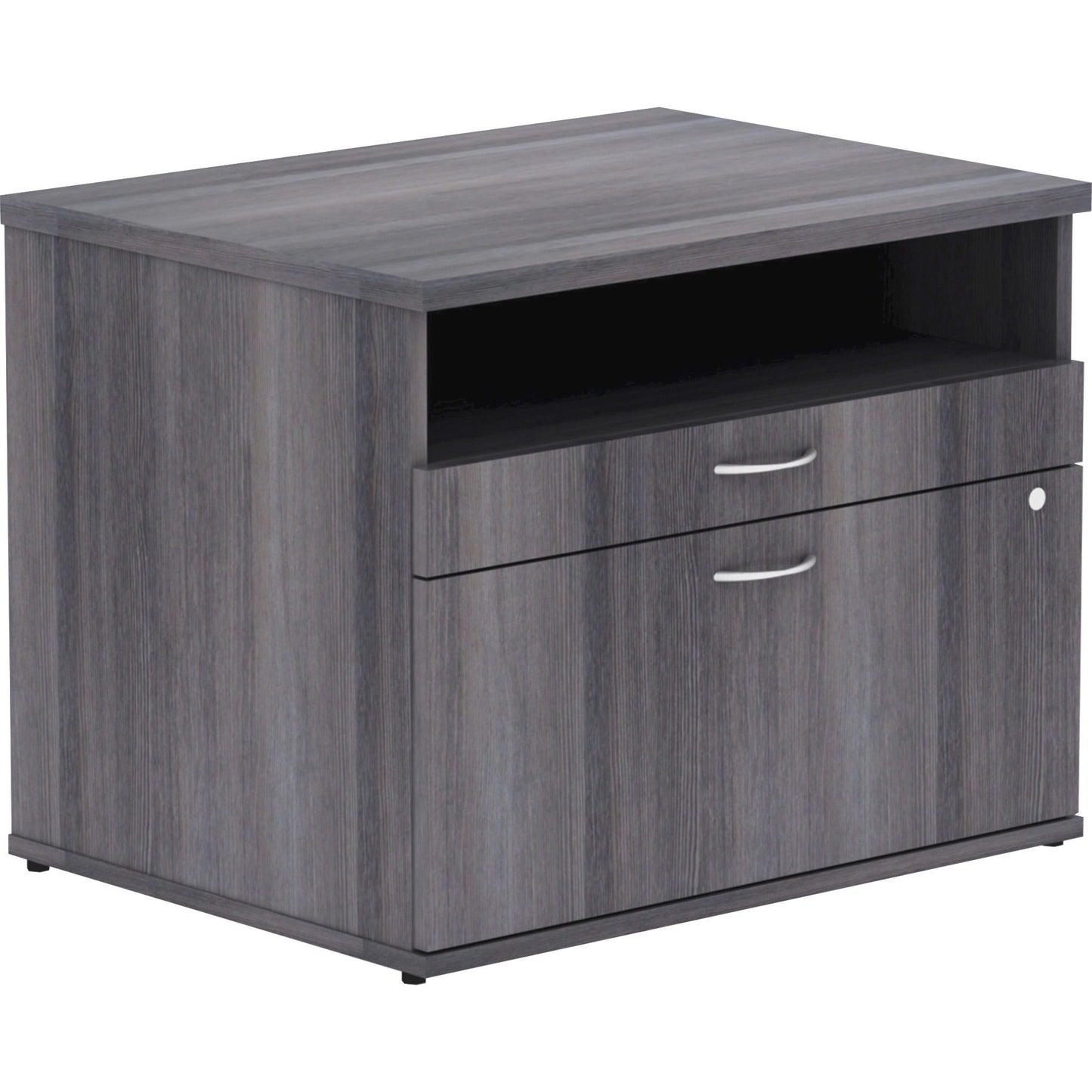 Lorell Relevance Series Executive File Credenza 29.5"W x 22"D x 23.1"H with Open Shelf (LLR - LLR162XX) - SchoolOutlet