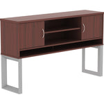 Lorell Relevance Series Freestanding Hutch with 3 Open Shelves and Metal Leg Frame 59