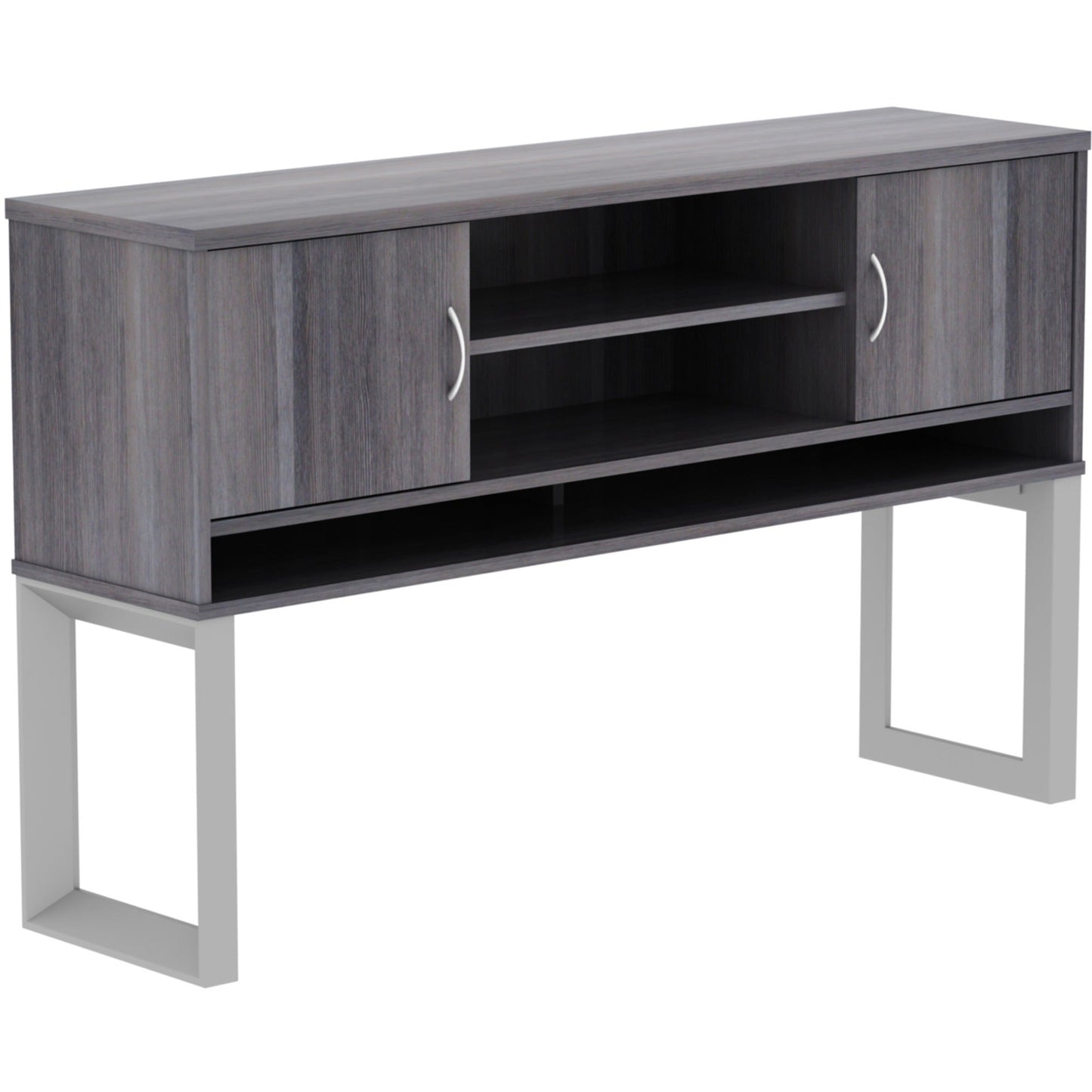 Lorell Relevance Series Freestanding Hutch with 3 Open Shelves and Metal Leg Frame 59"W x 15"D x 36"H (LLR - LLR162XX59) - SchoolOutlet
