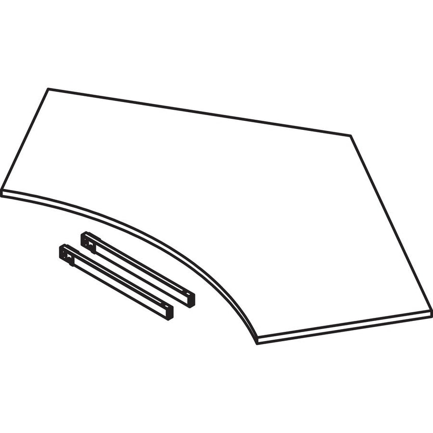Lorell Relevance Series 120 - Degree Curve Worksurface 34.13"W x 47.25"L x 1"Thick (LLR - LLR1624X4725) - SchoolOutlet