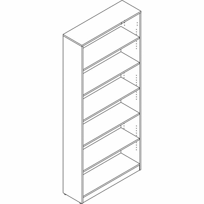Lorell 6 - Shelf Laminate Bookcase 36"W x 12"D x 84"H Espresso (LLR - LAM - BC84 - 6S) - SchoolOutlet