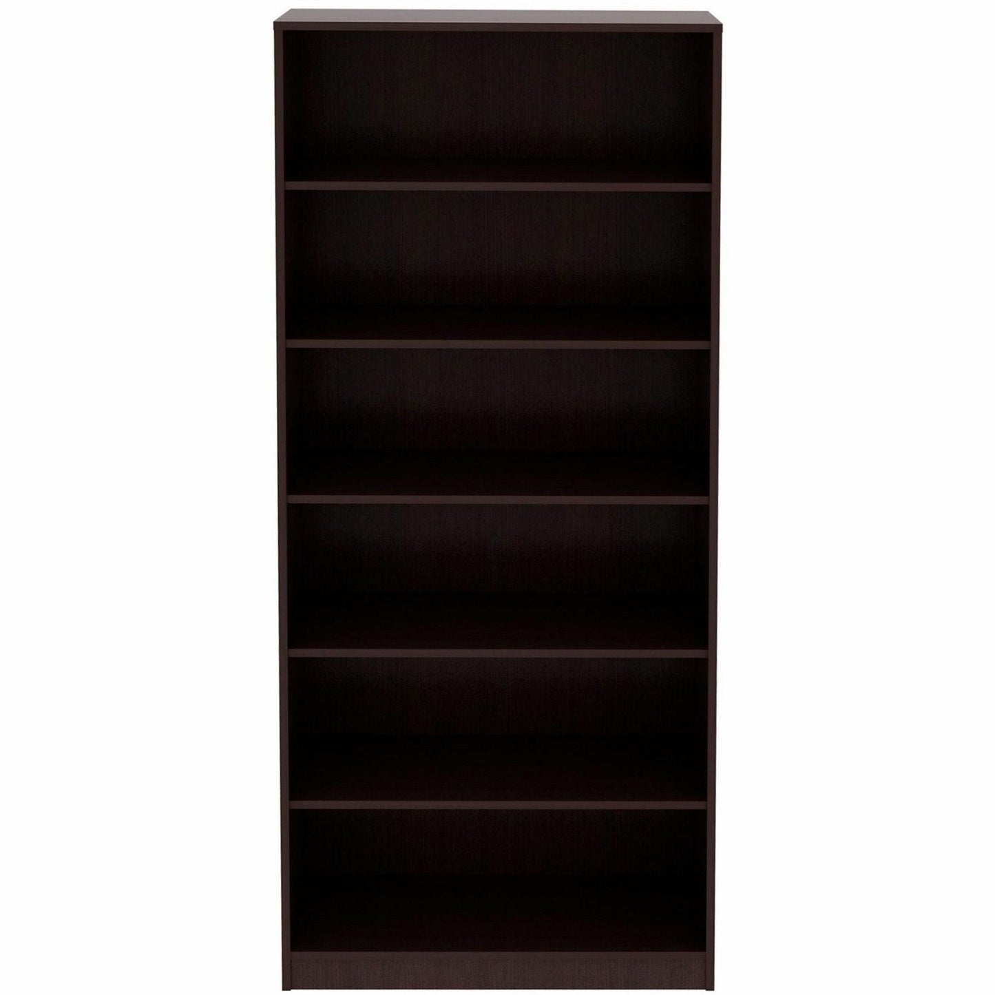 Lorell 6 - Shelf Laminate Bookcase 36"W x 12"D x 84"H Espresso (LLR - LAM - BC84 - 6S) - SchoolOutlet